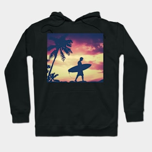 Hawaii Surfer At Sunset Hoodie